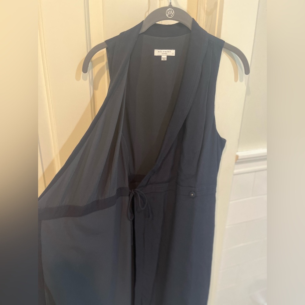 Equipment Women’s Sleeveless Navy Blue Dress | Size 4 | Classic Design - Picture 5 of 9